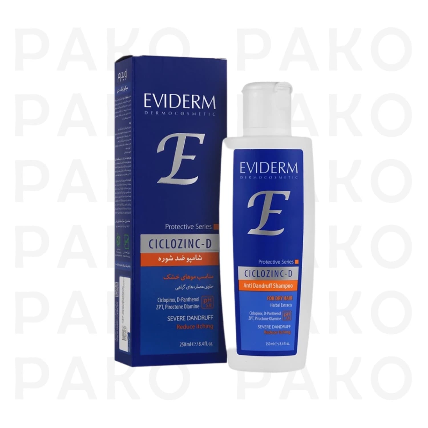 شامپو ضد شوره سيكلوزينك دي 250 میل-EVIDERM