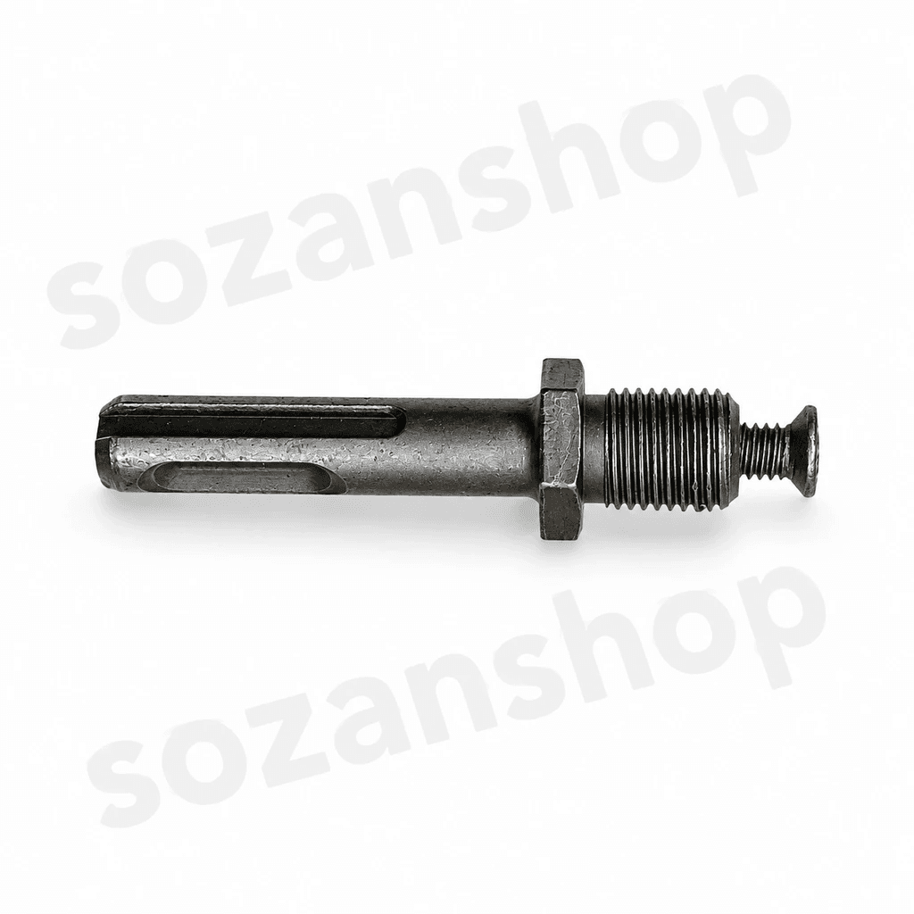 تبدیل چهارشیار به سه نظام (SDS-Plus به رزوه 1/2 اینچ UNF) به همراه پیچ چپ‌گرد مهارکننده