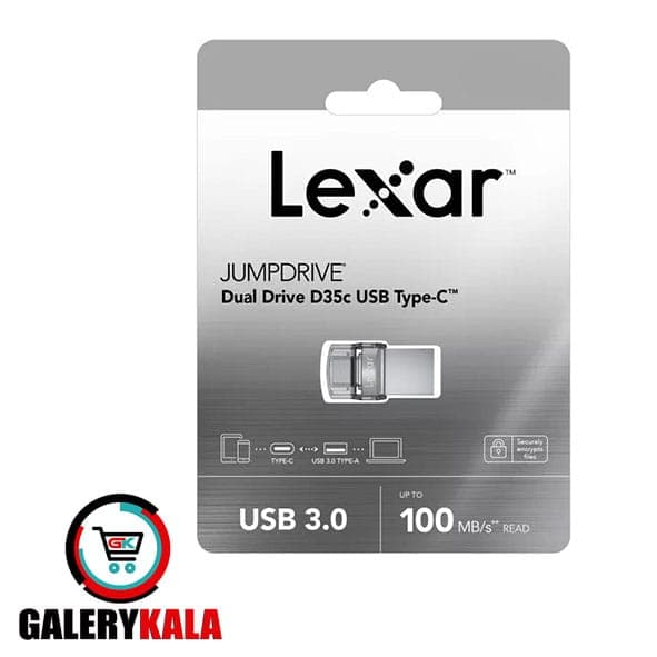 فلش 32 گیگ لکسارLexar Dual Drive D35c Usb type-c — تصویر ۳