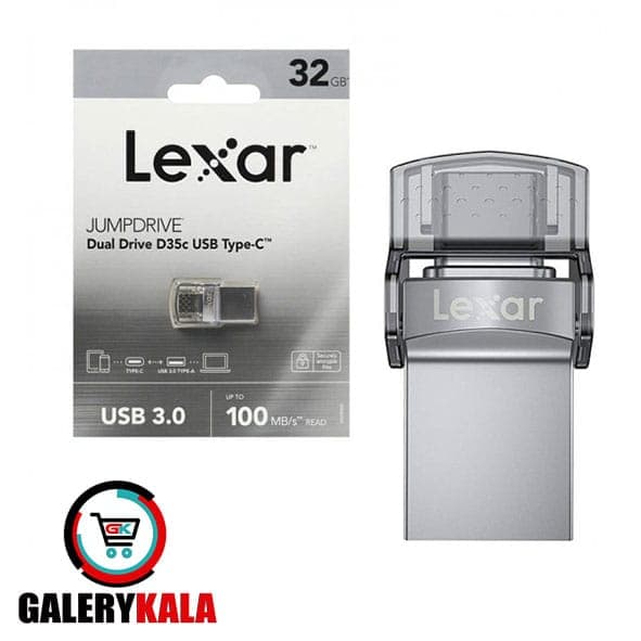 فلش 32 گیگ لکسارLexar Dual Drive D35c Usb type-c — تصویر ۴