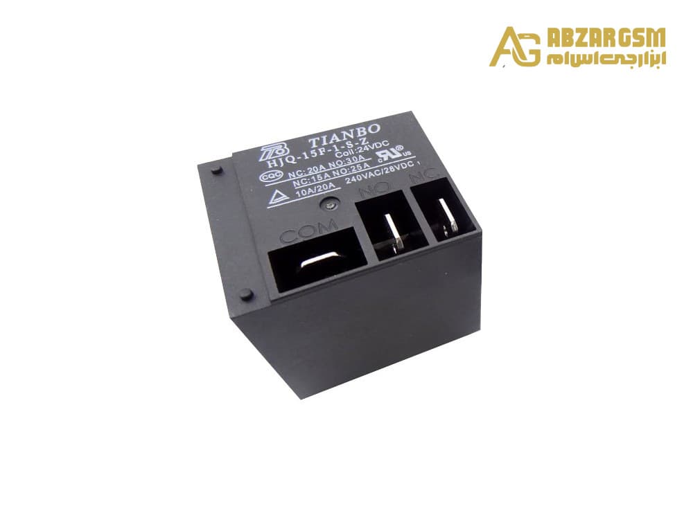 رله فیش خور – کولری 24 ولت 30 آمپر T91 مارک TIANBO کد HJQ-15F-1-S-Z