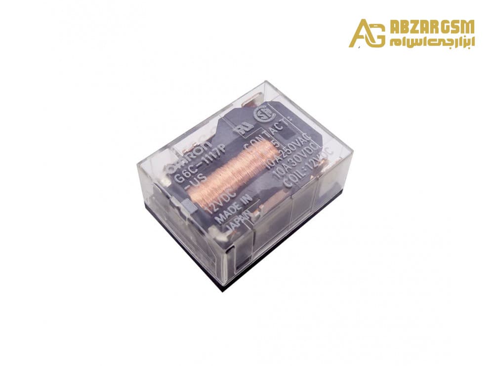 رله 12V شیشه ای 4 پایه ژاپنی مارک OMRON کد G6C-1117P
