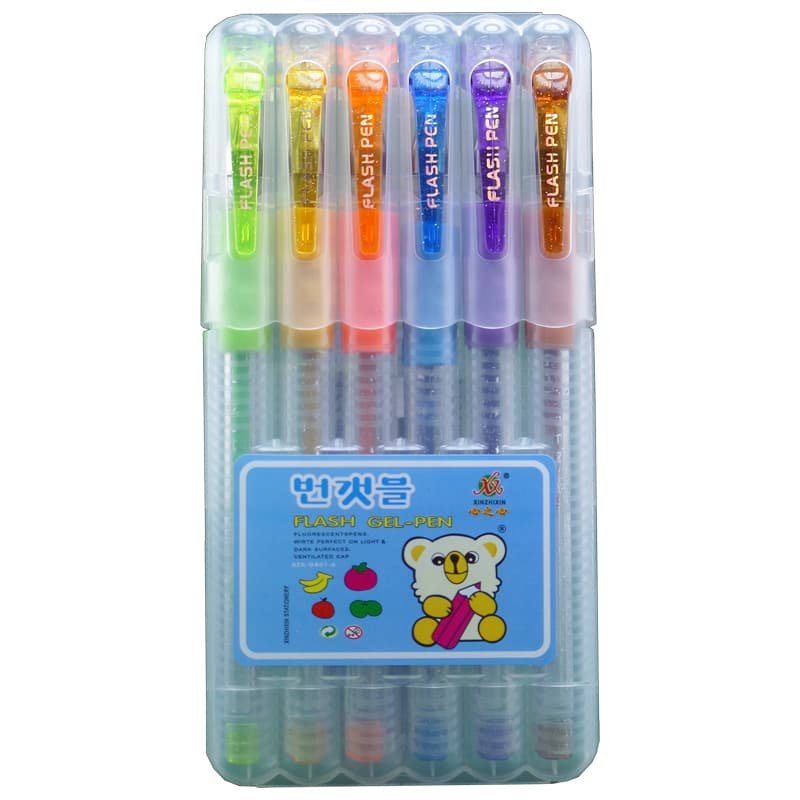 خودکار اکلیلی 6 رنگ مدل Flash gel-pen