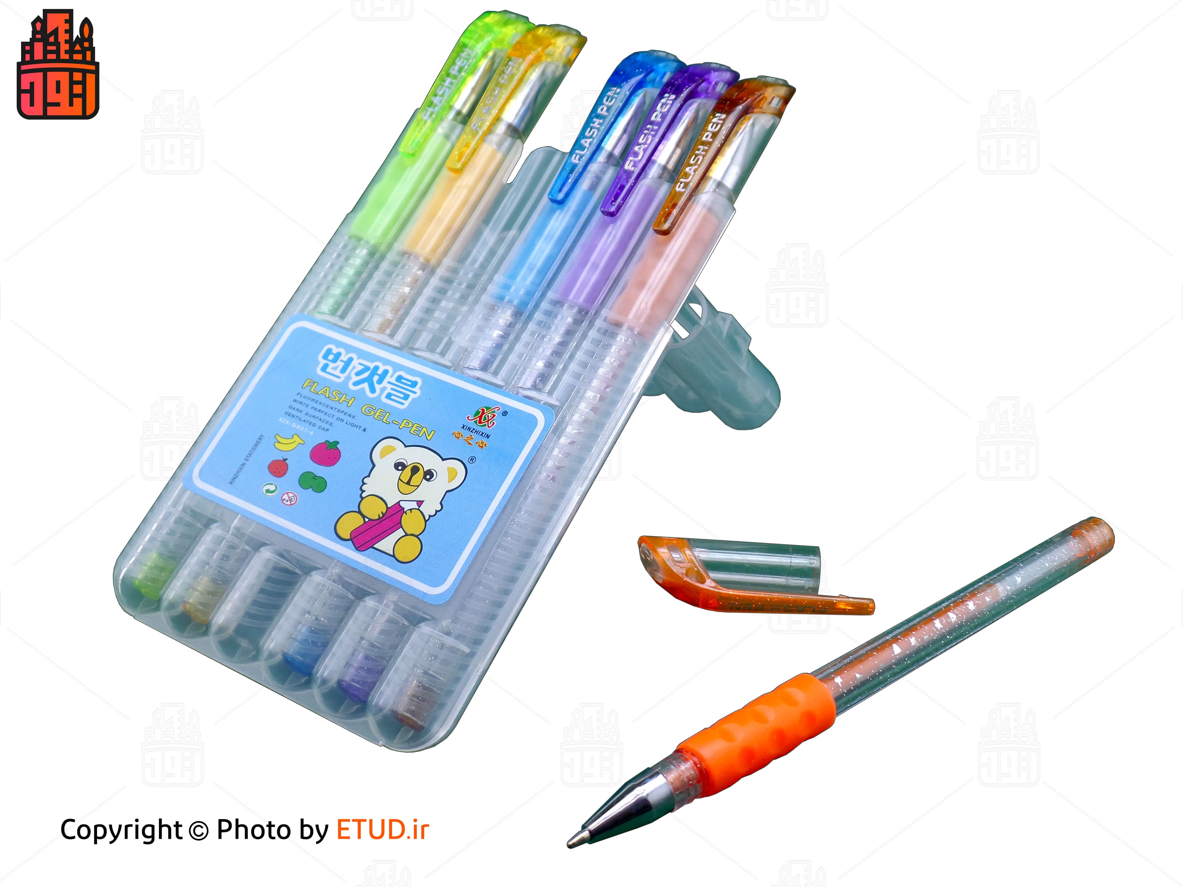 خودکار اکلیلی 6 رنگ مدل Flash gel-pen — تصویر ۳