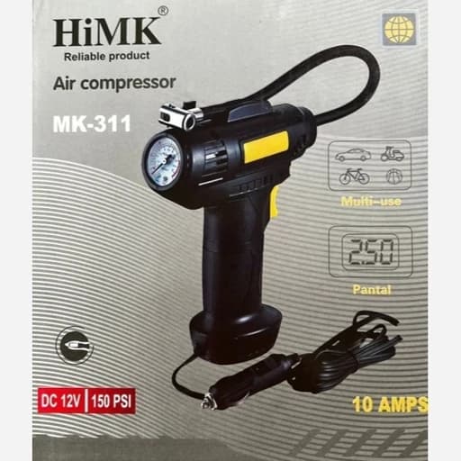 پمپ باد فندکی HiMK MK-311 | کمپرسور پرتابل قدرتمند 150 PSI مناسب خودرو و موتور — تصویر ۲