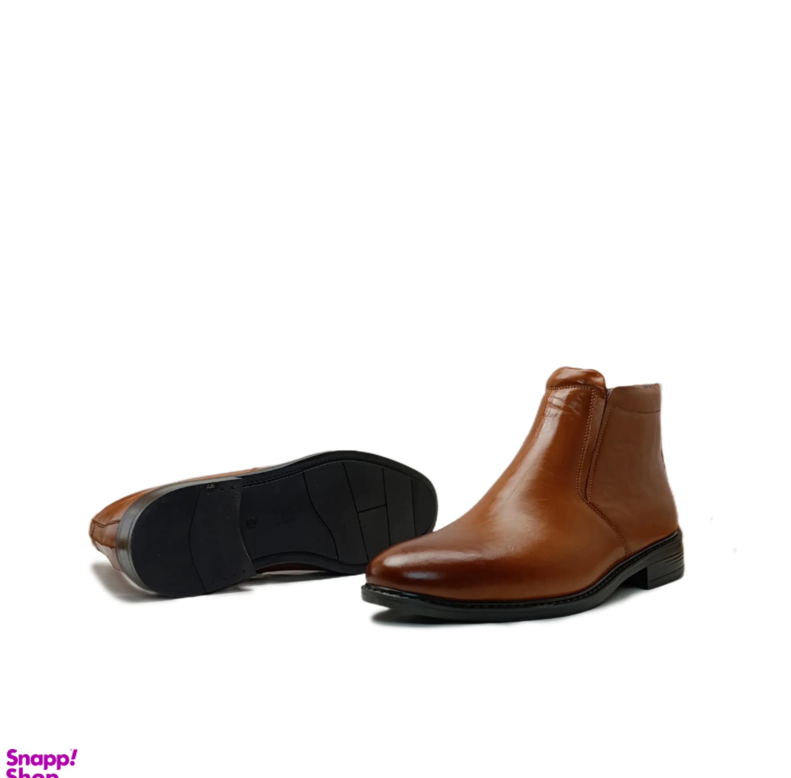 نیم بوت مردانه طرح چلسی چرم طبیعی کد si141 — تصویر ۲