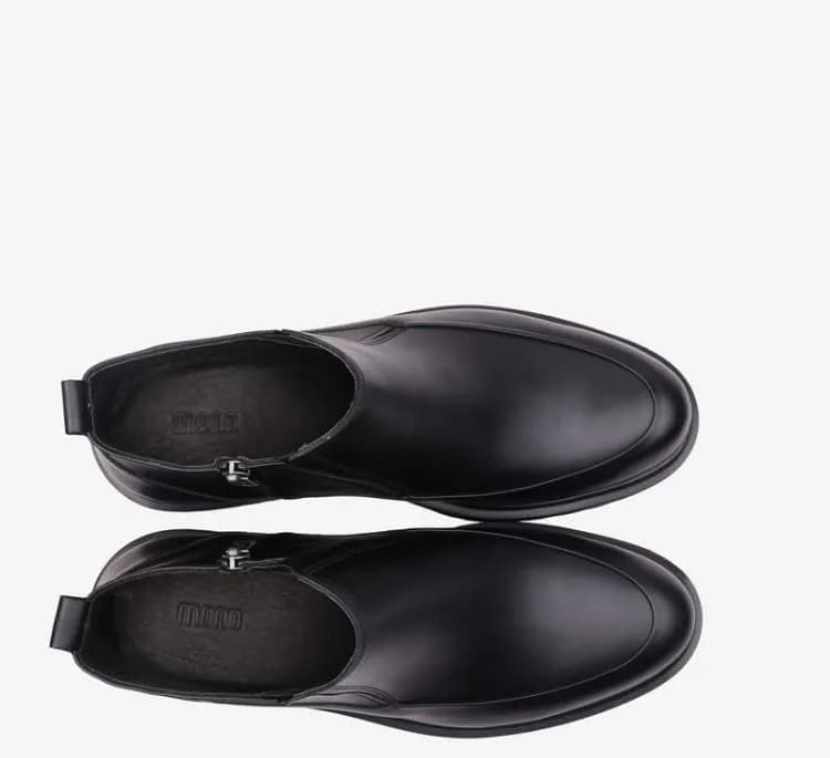 نیم بوت چرم طبیعی مردانه مونو کد J5532-001 رنگ مشکی — تصویر ۵
