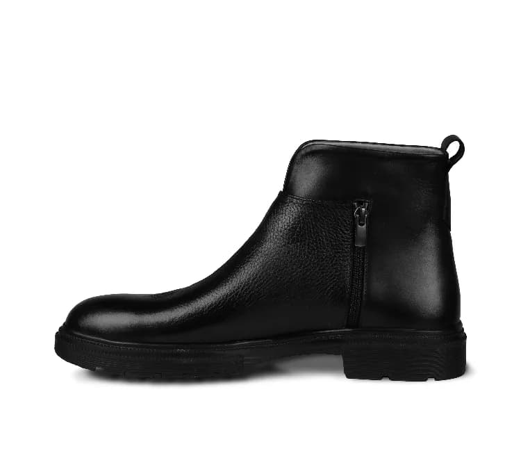 نیم بوت چرم طبیعی مردانه مونو کد J5525-001 رنگ مشکی