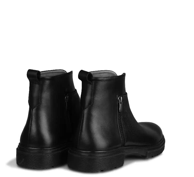 نیم بوت چرم طبیعی مردانه مونو کد J5525-001 رنگ مشکی — تصویر ۳