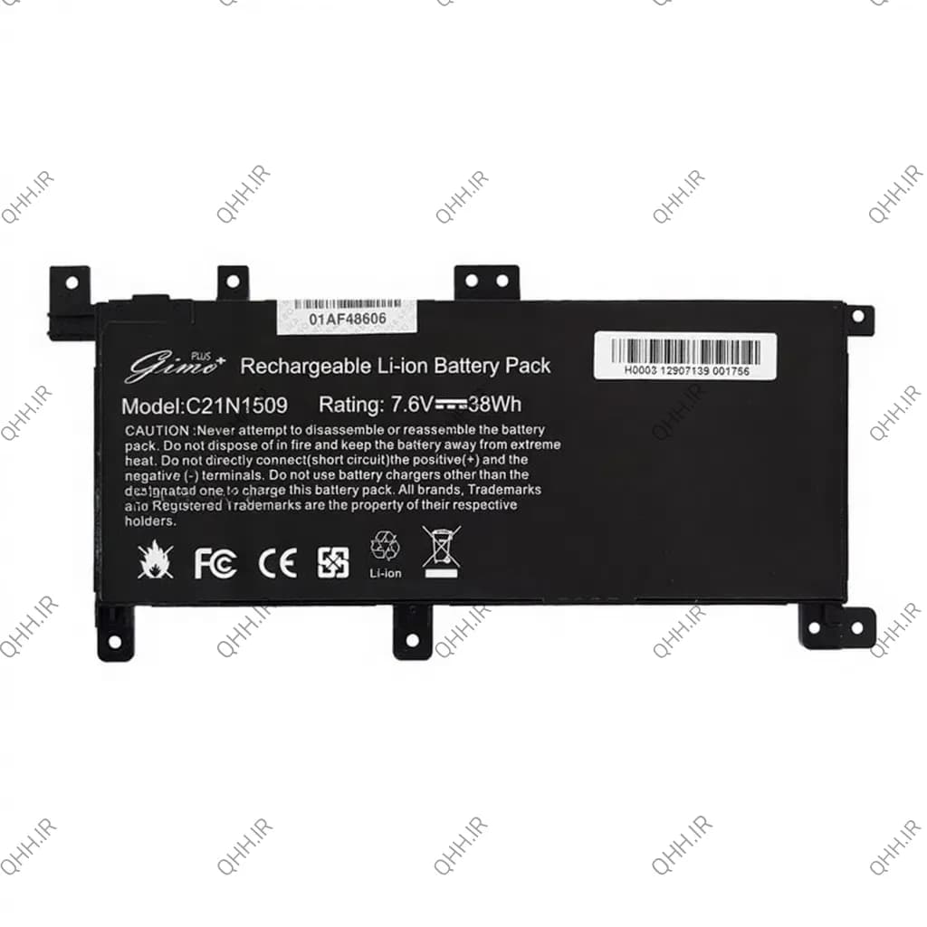 باتری لپ تاپ ایسوس X556-K556_C21N1509_Gimo Plus مشکی داخلی-38 وات ساعت