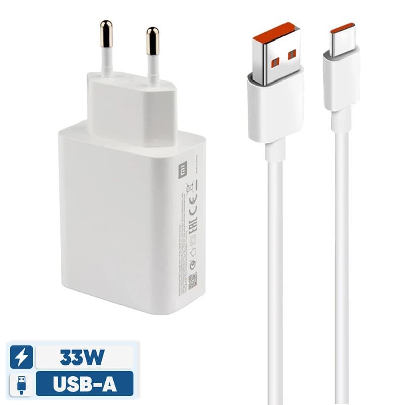 شارژر شیائومی توان 33 وات دو پین مدل MDY-11-EZ همراه کابل اورجینال