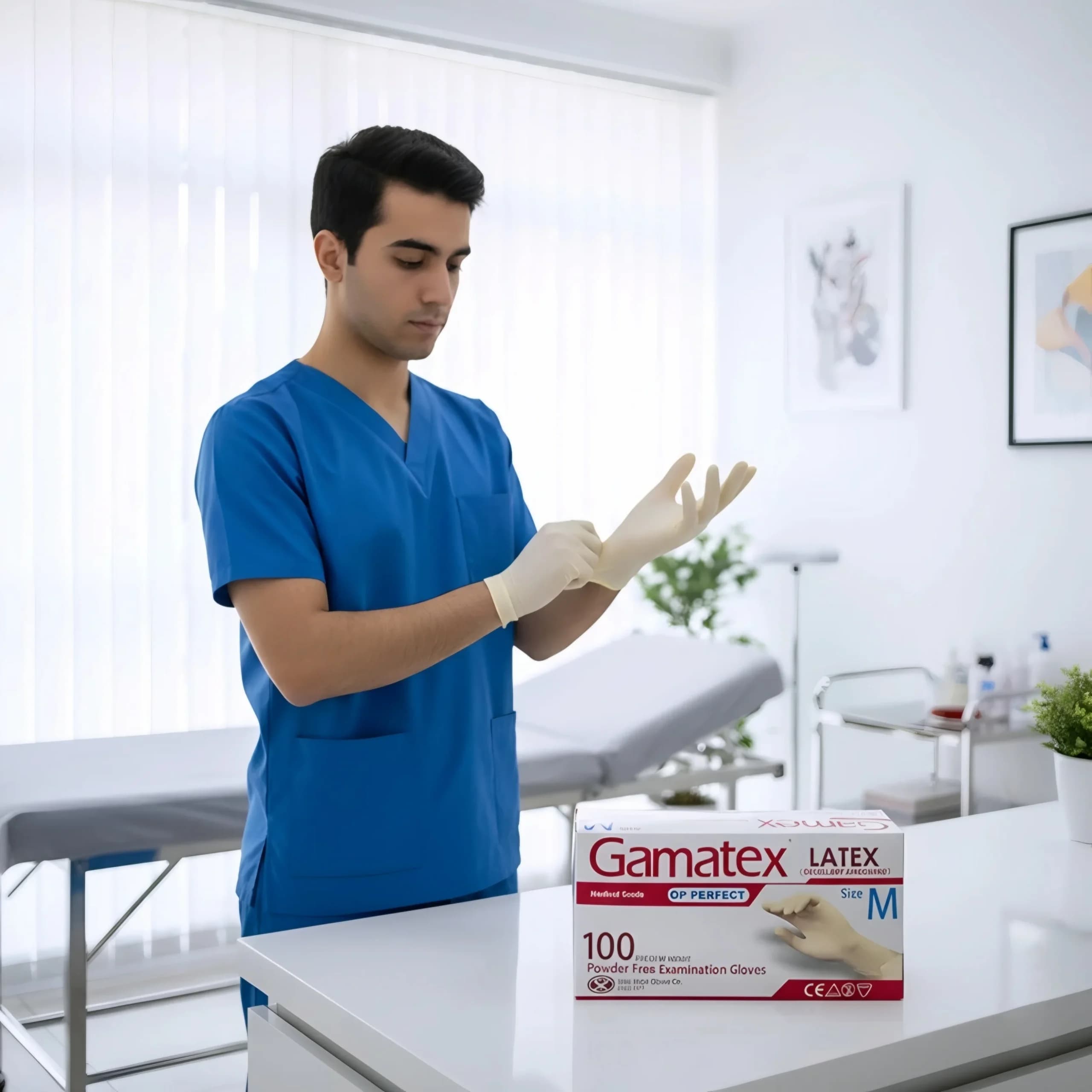 دستکش لاتکس گاماتکس سایز مدیوم — تصویر ۲