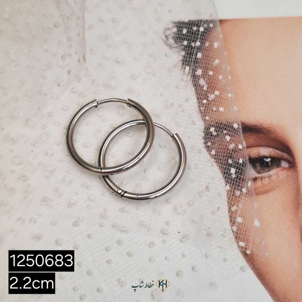 گوشواره استیل حلقه ای میکس ریز سفید (12جفتی)