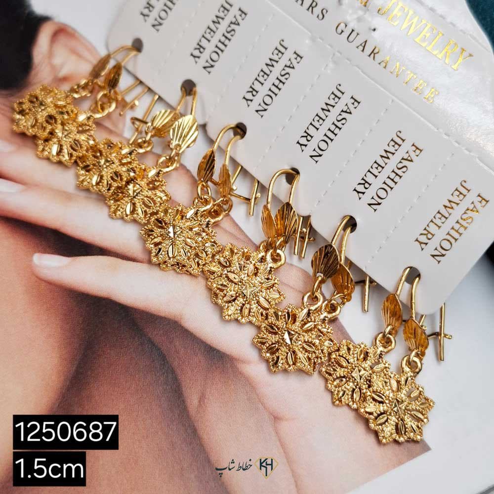 گوشواره CityGold بچگانه گل تراش پرکار (6جفتی) — تصویر ۲