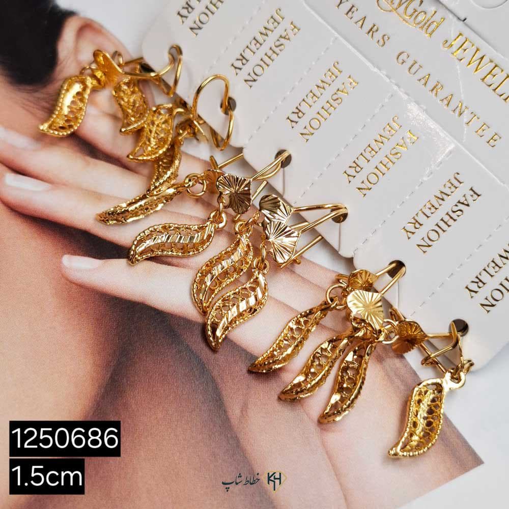 گوشواره CityGold بچگانه اویز دالبری مشبک طرح2( 6جفتی) — تصویر ۲