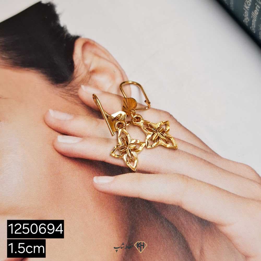 گوشواره CityGold بچگانه گل4وجهی تراش (6جفتی)