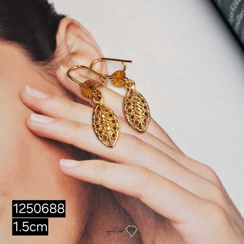 گوشواره CityGold بچگانه بیضی عمودی تراش (6جفتی)