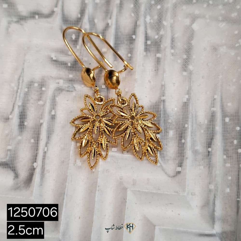 گوشواره CityGold زنانه گل کشیده تراش پرکار (6جفتی) — تصویر ۳