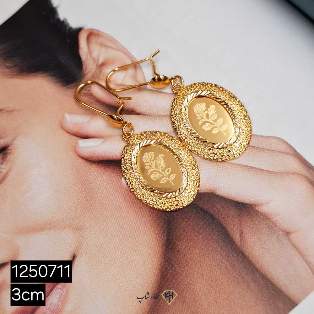 گوشواره CityGold سکه ای بیضی طرح1 (6جفتی)