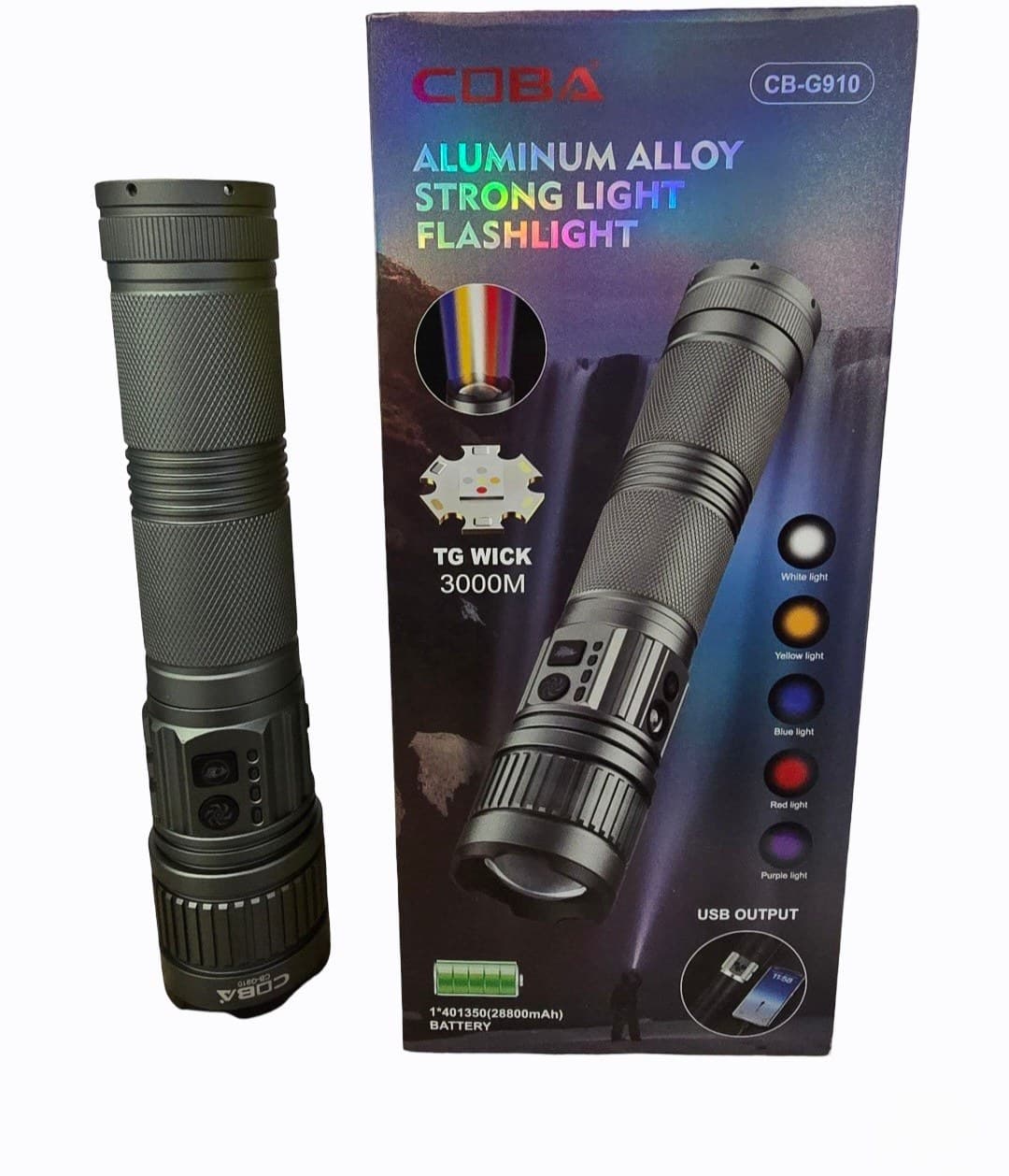 چراغ قوه کوبا 5 نوع نور TG WICK 3000M COBA CB-G910 +UV