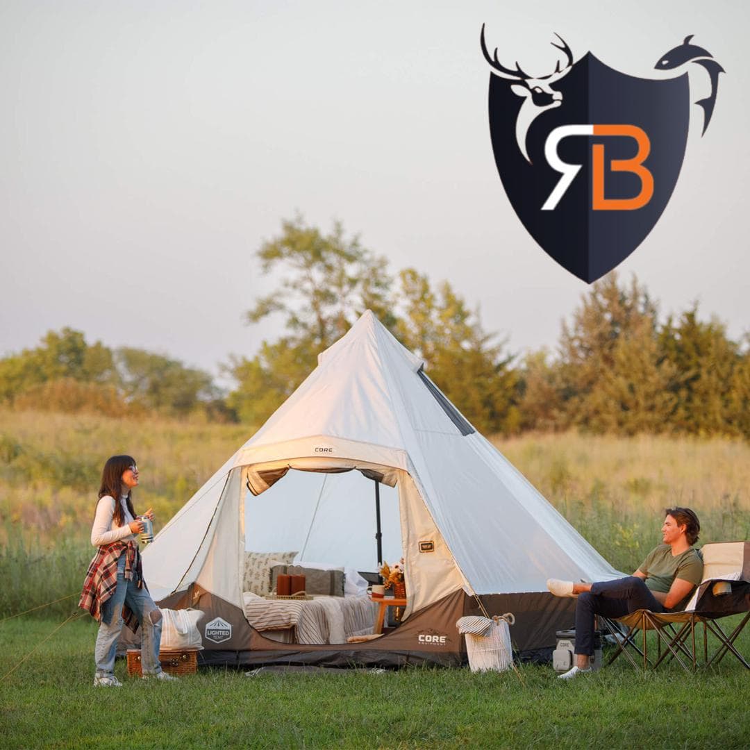 چادر كور مدل لايتدپرميد سرخپوستی چراغ دار CORE 6 PERSON LIGHTED PYRAMID TENT 40395