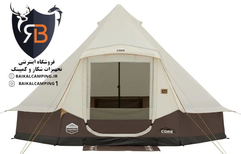 چادر كور مدل لايتدپرميد سرخپوستی چراغ دار CORE 6 PERSON LIGHTED PYRAMID TENT 40395 — تصویر ۳