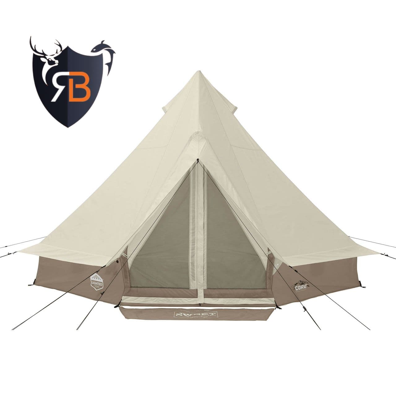 چادر كور مدل لايتدپرميد سرخپوستی چراغ دار CORE 6 PERSON LIGHTED PYRAMID TENT 40395 — تصویر ۲