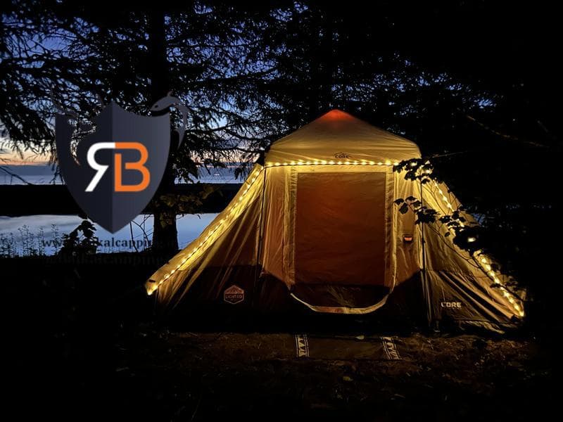 چادر كور مدل لايتدپرميد سرخپوستی چراغ دار CORE 6 PERSON LIGHTED PYRAMID TENT 40395 — تصویر ۶