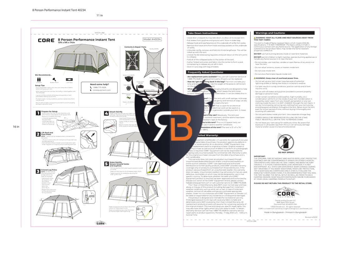 چادر كور پروفرمانس CORE 4P PERFORMANCE TENT 40232 — تصویر ۴