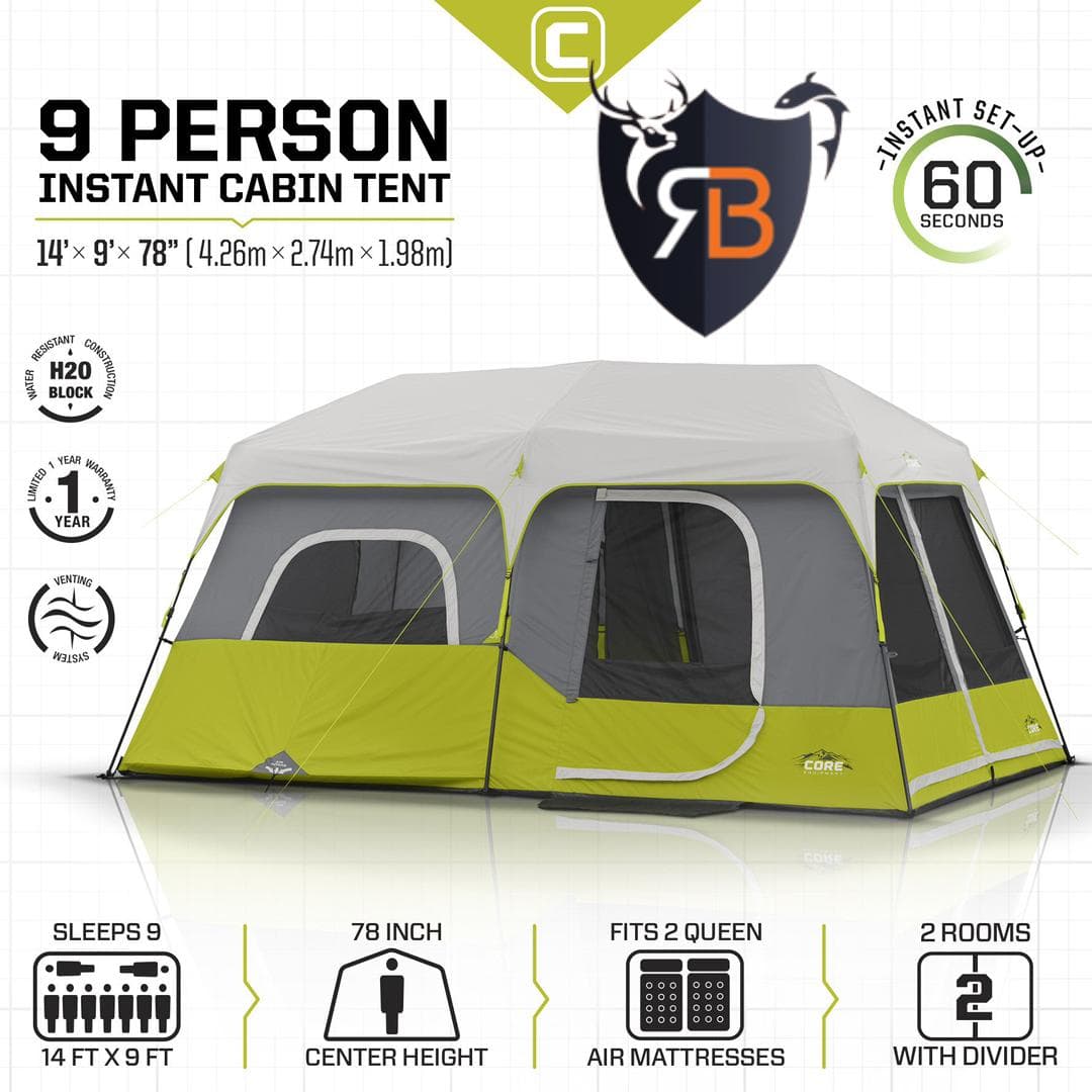 چادر كور CORE 9 PERSON INSTANT TENT 40008 — تصویر ۳