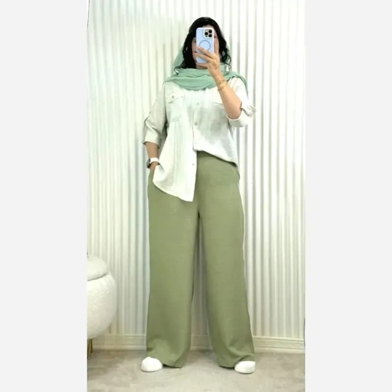 شلوار بگ راحتی زنانه سایز بزرگ جنس سوپر آیوا گرم بالا