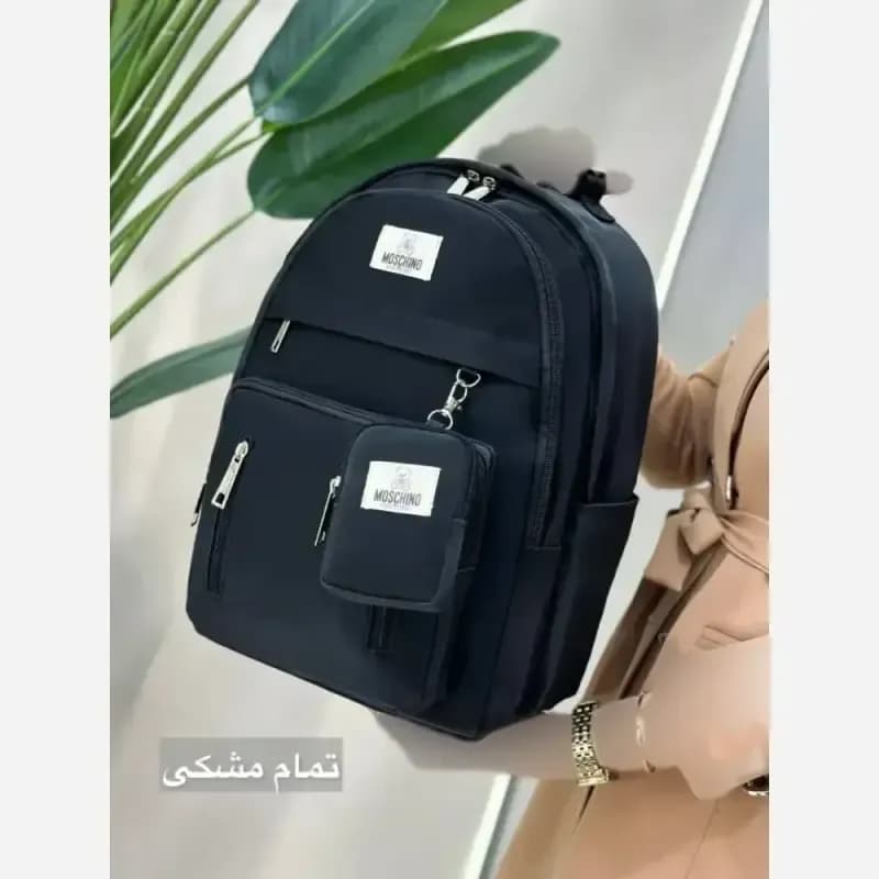 کوله مدرسه دیبا ضد آب مشکی سایز 40 در 27 سانتی متر