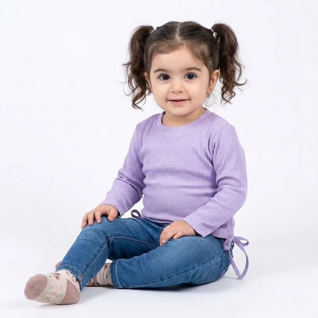 بلوز دخترانه طرح راه راه کبریتی