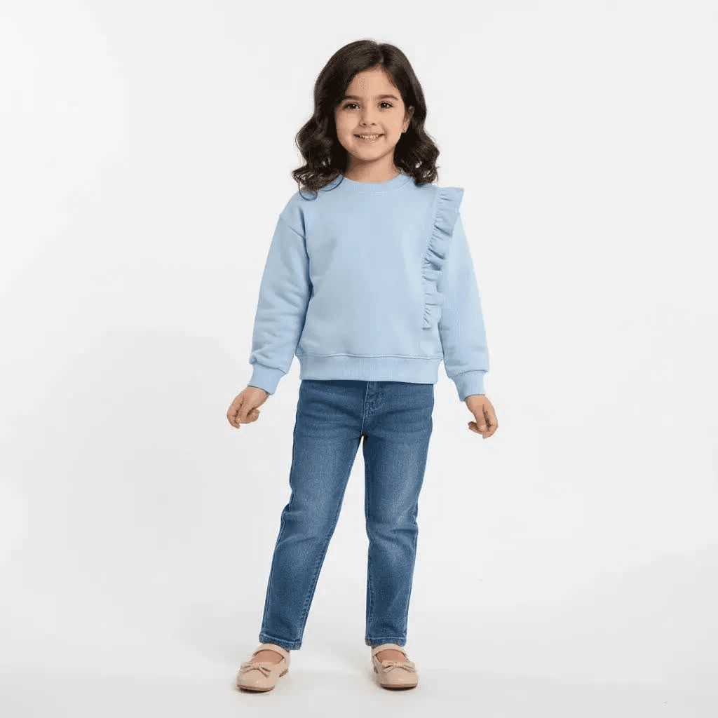 بلوز دخترانه طرح چین چین رنگی کد 161008