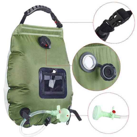 دوش سفری خورشیدی ۲۰ لیتری کمپینگ مدل Solar Shower Bag — تصویر ۴