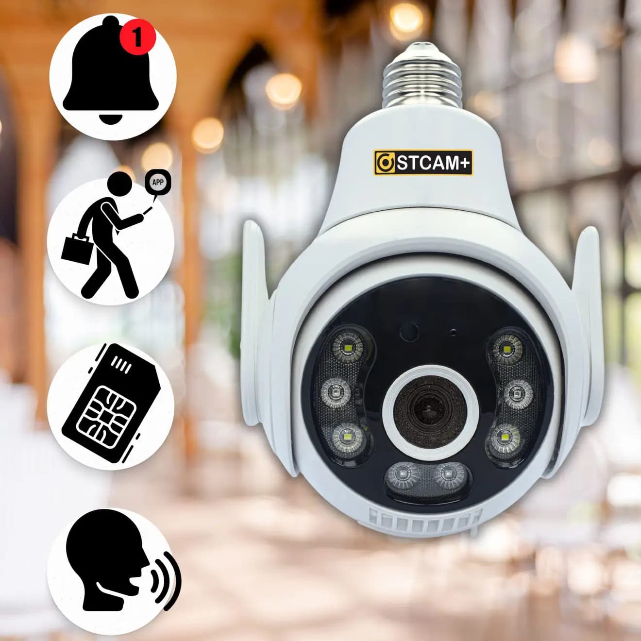 دوربین مداربسته لامپی سیم کارتی +OSTCAM- مدل Hero — تصویر ۲