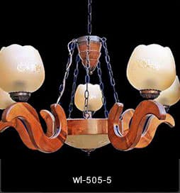 لوستر چوبی 505 پنج شاخه