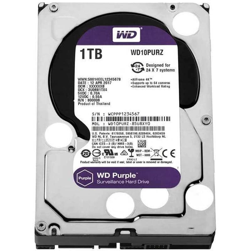 هارد اینترنال وسترن دیجیتال Western Digital Purple 1TB WD10PURZ — تصویر ۲