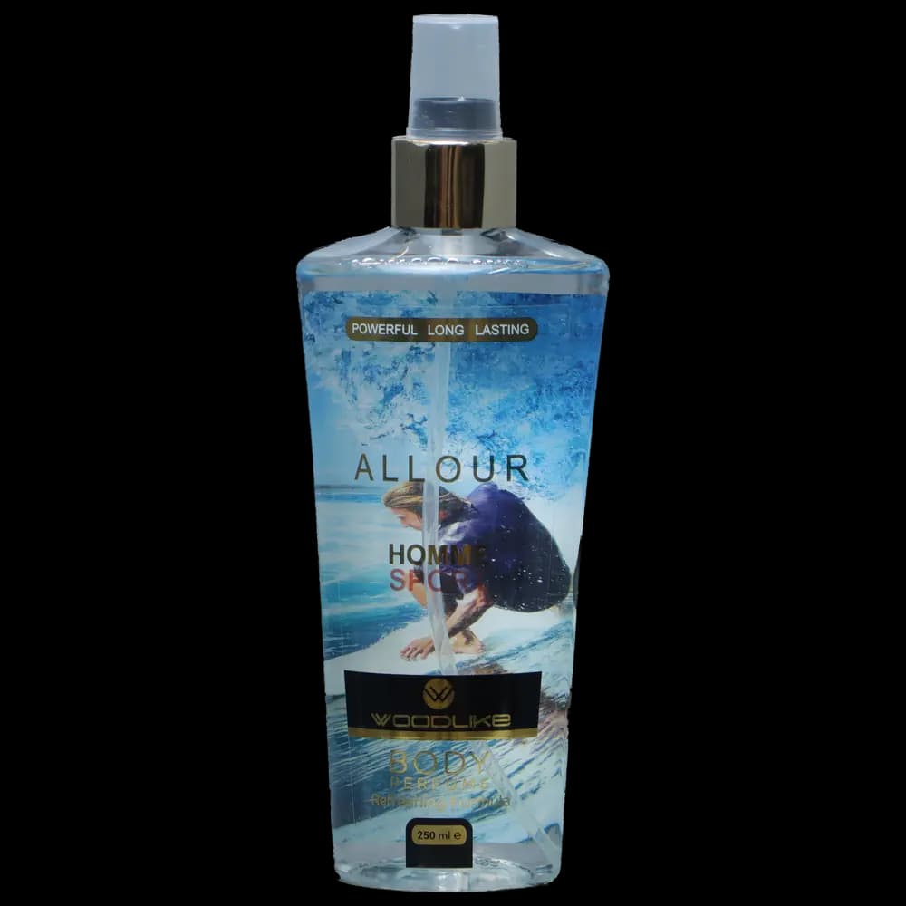 بادی پرفیوم مردانه وودلایک مدل Allour Homme Spor حجم ۲۵۰ میلی لیتر