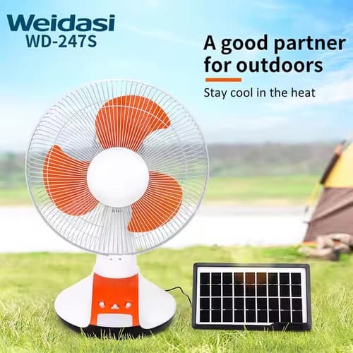 پنکه شارژی با پنل خورشیدی Weidasi WD-247S — تصویر ۳