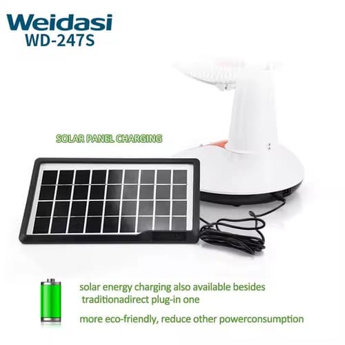 پنکه شارژی با پنل خورشیدی Weidasi WD-247S — تصویر ۷