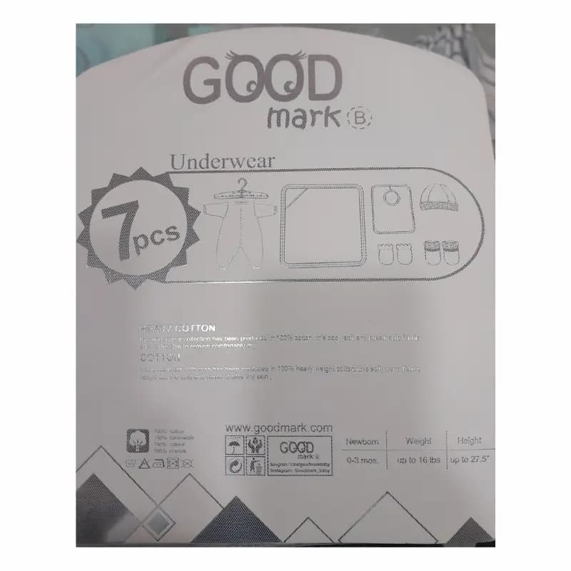 ست بیمارستانی نوزاد پنبه ای طرح فرشته برند گودمارک Good mark سایز 0-3 ماه — تصویر ۲