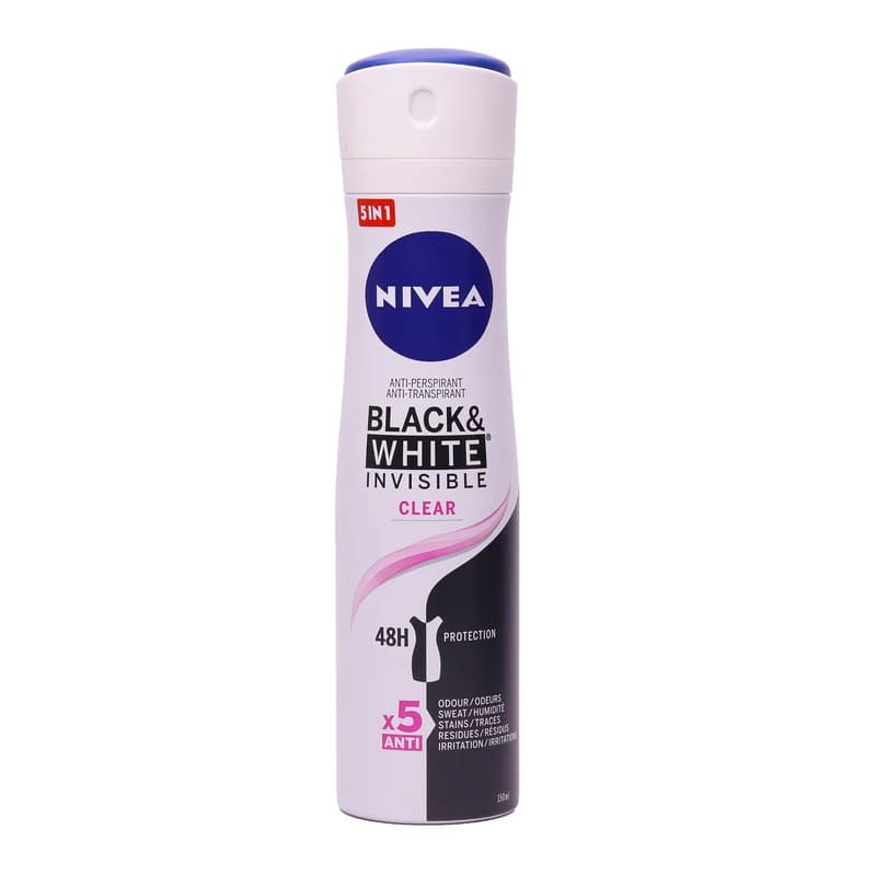 اسپری بدن زنانهمدل black and white invisible حجم 150 میلی لیتر