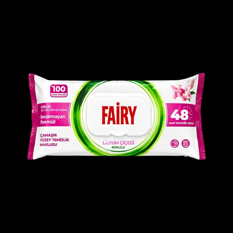 دستمال مرطوب چندمنظوره فیری رایحه گل لیلی 100 عدد | Fairy Multi-Purpose Wet Cleaning Wipes