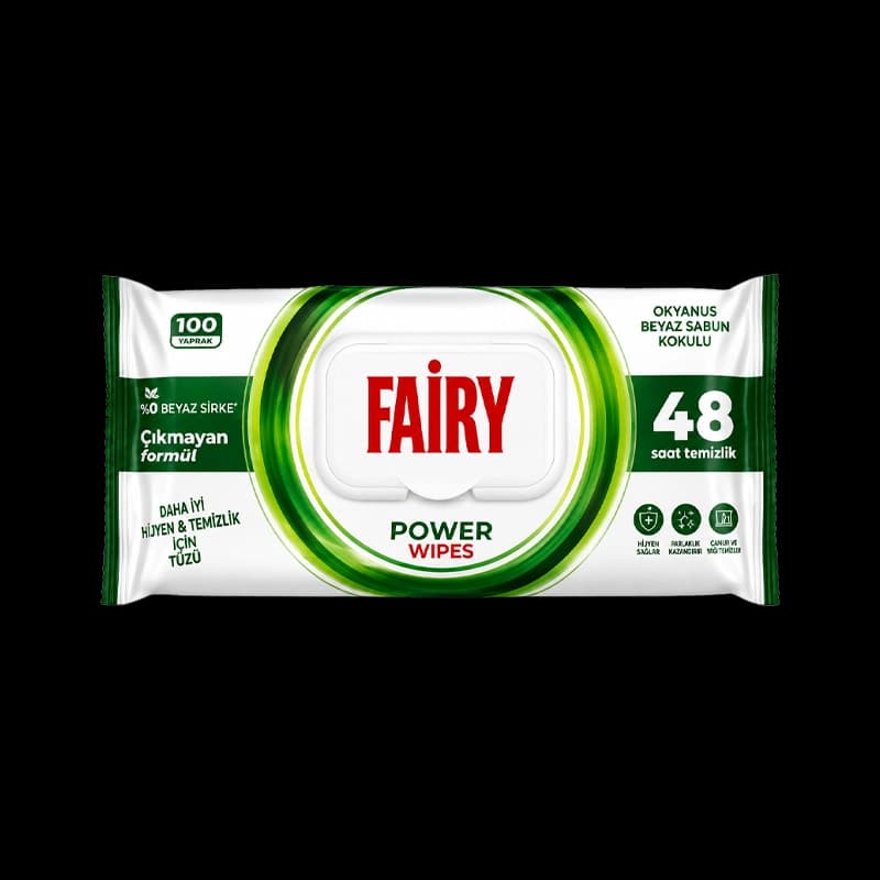 دستمال مرطوب فیری رایحه صابون سفید 100 عدد | Fairy Power Wet Cleaning Wipes