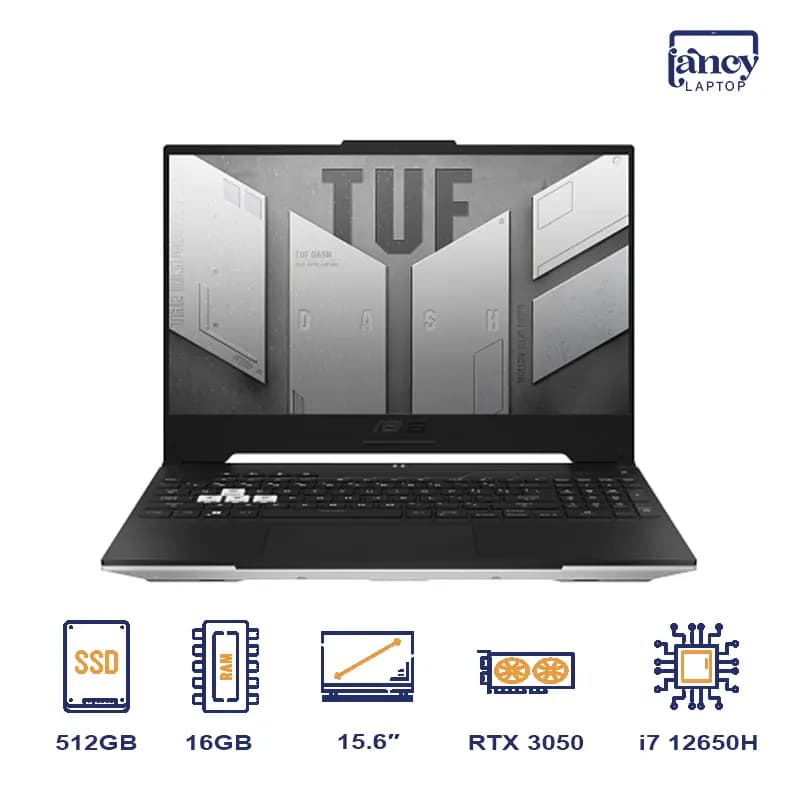 لپ تاپ استوک 15.6 اینچی ایسوس TUF Dash F15 FX517ZC Core i7-12650H 16GB DDR5 512GB SSD RTX 3050 4GB FHD IPS 144Hz
