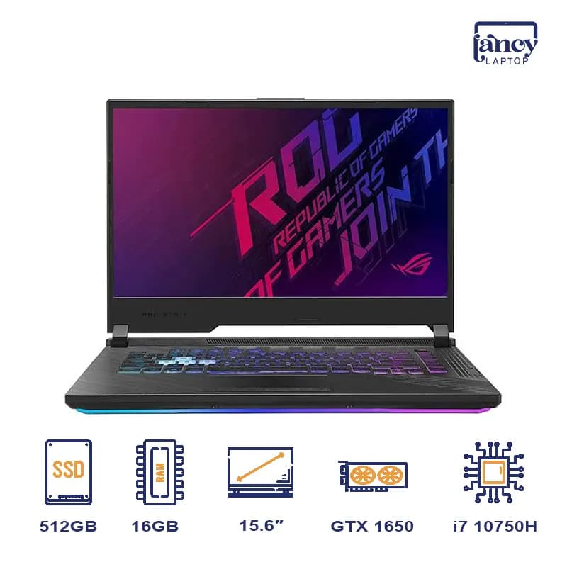 لپ تاپ استوک 15.6 اینچی ایسوس ROG Strix G15 G512LI Core i7-10750H 16GB DDR4 512GB SSD GTX 1650 Ti 4GB FHD IPS 144Hz