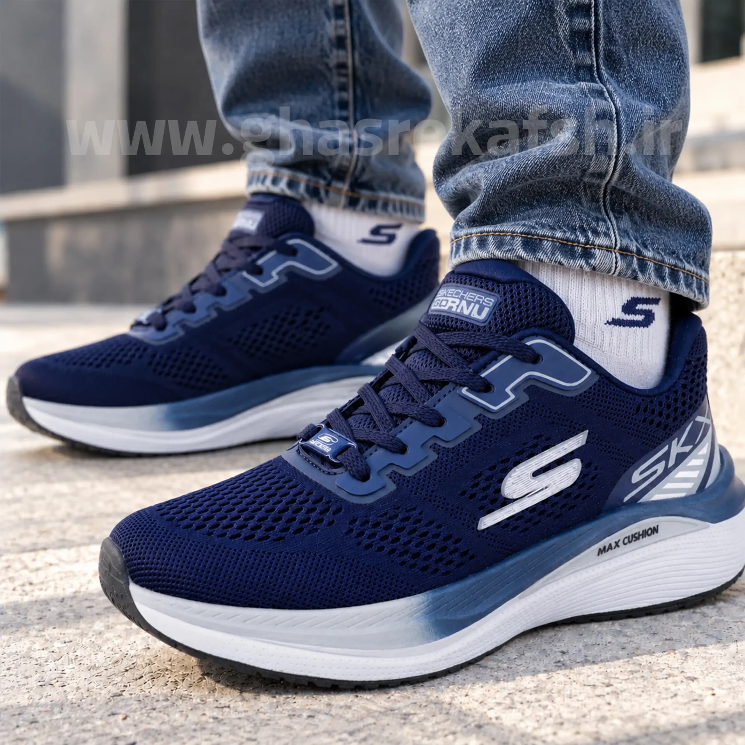 کتونی اسکیچرز Skechers مردانه سرمه ای کد 2650
