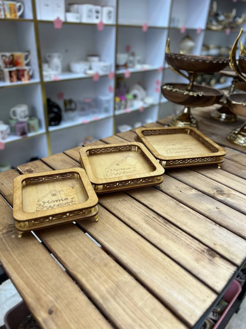سینی ۳سایز مربع مشبک — تصویر ۵