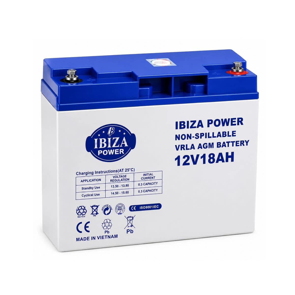 باتری ۱۲ ولت ۱۸ آمپر ایبیزا پاور IBIZA POWER 12V 18Ah